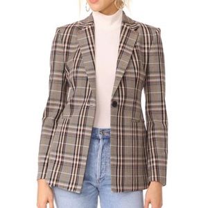THEORY | NWOT blazer | fall winter colors | plaid brown red | BEAUTIFUL